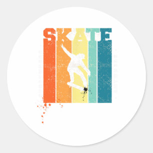Coole Skateboarding-Kunst für Männer Frauen Skateb Runder Aufkleber