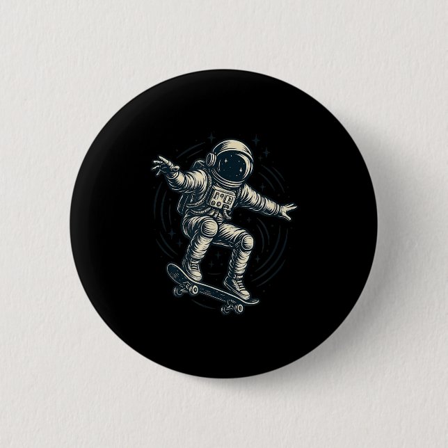 Coole Skaten Astronautenkostüme für Jungen und Mäd Button (Vorderseite)
