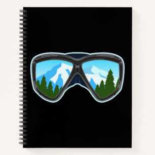 Coole Ski-Goggles Ski-Spieler Snowboarden Notizbuch