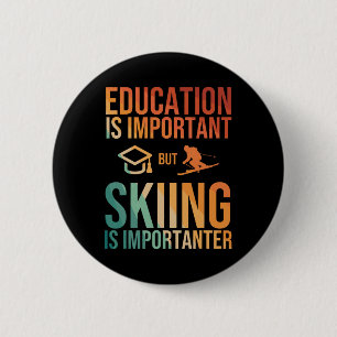 Coole Ski-Kunst für Männer Frauen Kinder Nordische Button