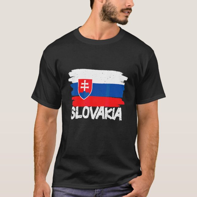 Coole slowakische Flagge T-Shirt (Vorderseite)