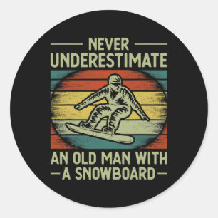 Coole Snowboard Art Men Skier Snowboarden Snowboar Runder Aufkleber