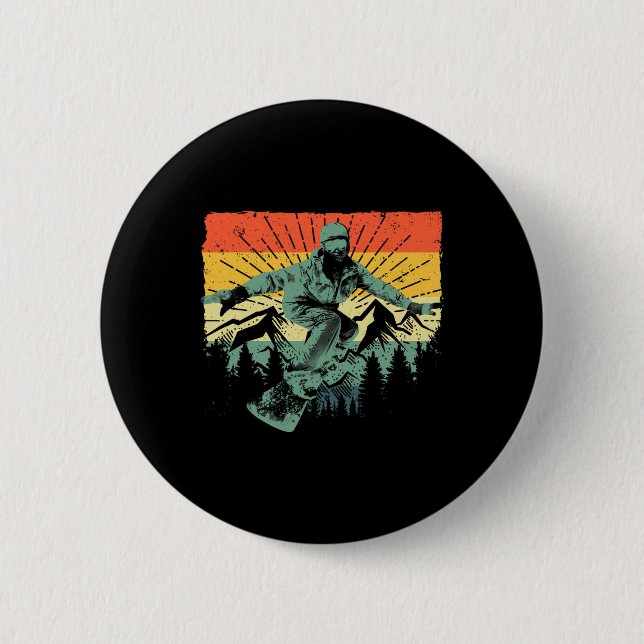 Coole Snowboard Art Men Snowboarden Snowboarden Button (Vorderseite)