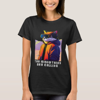 Coole Snowboard-Katze für Männer Frauen Ski  Berg  T-Shirt