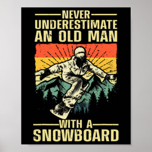 Coole Snowboardkunst für Männer Opa Vater Winter S Poster