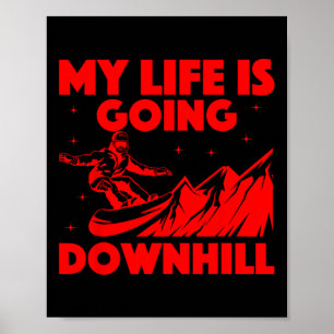 Coole Snowboardkunst für Männer Schneeschuhwandern Poster