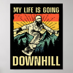 Coole Snowboardkunst für Männer Schneeschuhwandern Poster