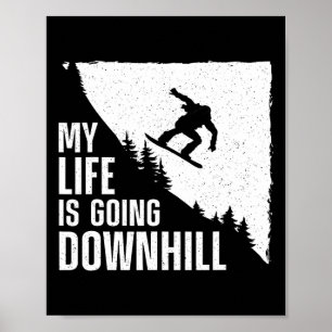 Coole Snowboardkunst Männer Schneeballschule Poster