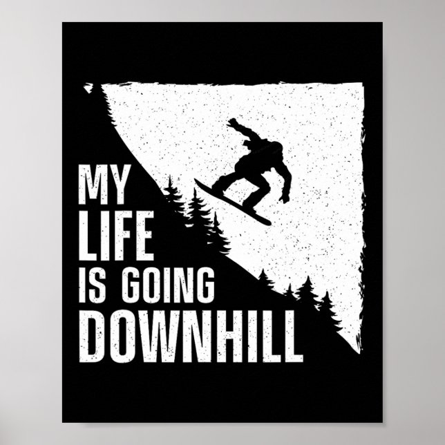 Coole Snowboardkunst Männer Schneeballschule Poster (Vorne)