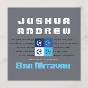COOLE SOCCER Bar Bat Mitzvah Einladung
