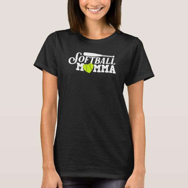 Coole Softball-Momma für Mama Frauen stolz Ball Sp T-Shirt (Vorderseite)