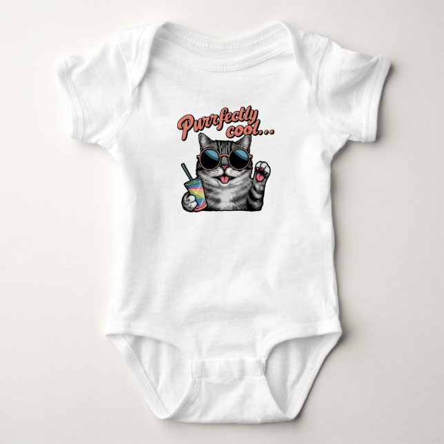 Coole Sommerkatze Baby Strampler (Vorderseite)