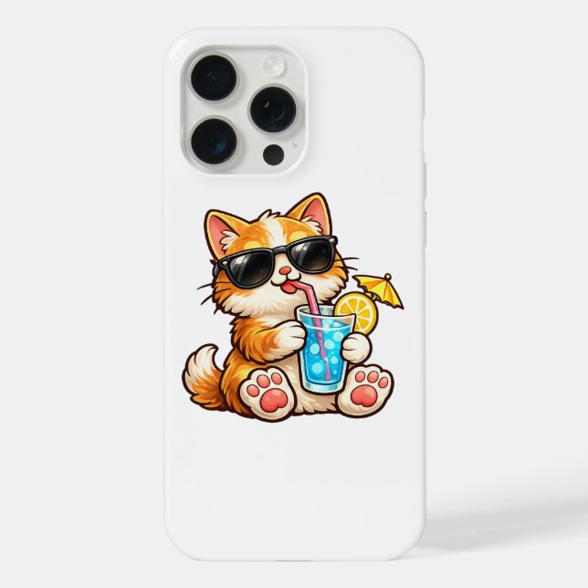 Coole Sommerkatze iPhone Hülle (Rückseite)