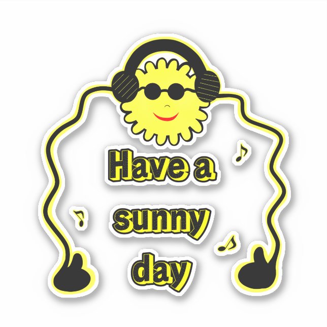 Coole Sonne Aufkleber (Vorderseite)