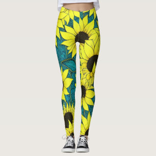 Coole Sonnenblumen-Leggings - riesige Sonnenblumen Leggings