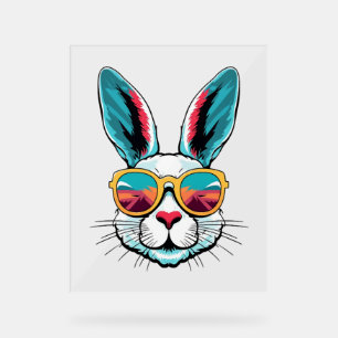 Coole Sonnenbrille für Osterhasen Acrylschild