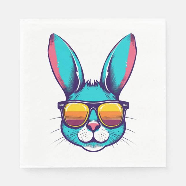 Coole Sonnenbrille für Osterhasen Serviette (Vorderseite)