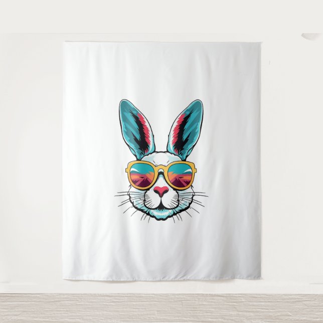 Coole Sonnenbrille für Osterhasen Wandteppich (Vorderseite)
