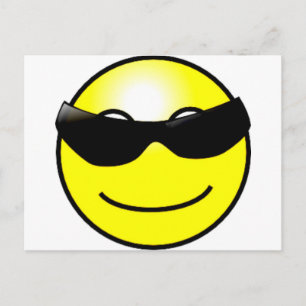 Coole Sonnenbrille Gelbes Gesicht Postkarte