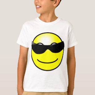 Coole Sonnenbrille-gelbes Gesicht T-Shirt