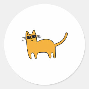 Coole Sonnenbrille Katze Runder Aufkleber