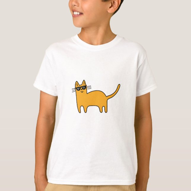 Coole Sonnenbrille Katze T-Shirt (Vorderseite)