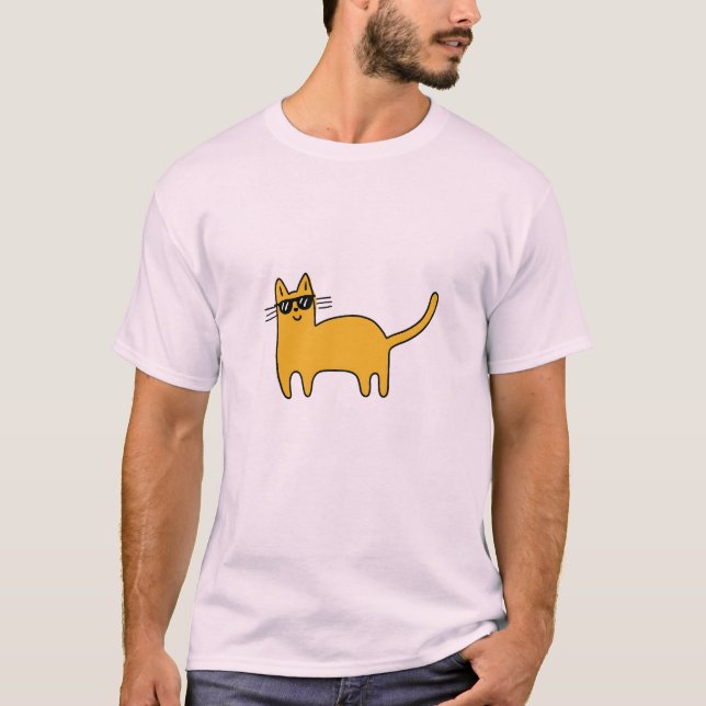 Coole Sonnenbrille Katze T-Shirt (Vorderseite)