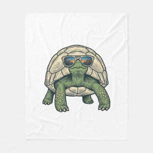 Coole Sonnenbrille Schildkröt Vintage Vektor Desig Fleecedecke