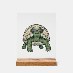 Coole Sonnenbrille Schildkröte Vintage Vektor Desi Acrylschild