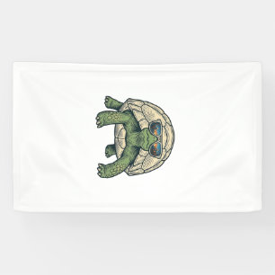 Coole Sonnenbrille Schildkröte Vintage Vektor Desi Banner