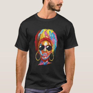 Coole Sonnenbrille Schwarzes Weibliches Afrikanisc T-Shirt