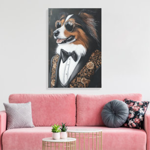Coole Sonnenbrille Shetland Sheepdog   Sheltie Leinwanddruck