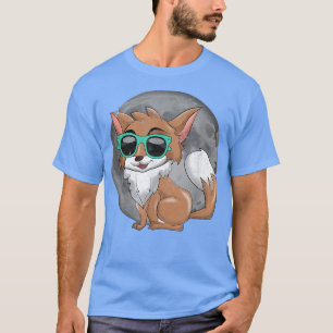 Coole Sonnenbrille Vollmond Tier Lover Funny Fox T T-Shirt