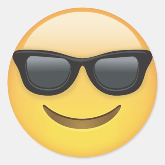 Coole Sonnenbrillen Emoji Typ Aufkleber Runder Aufkleber Zazzle At