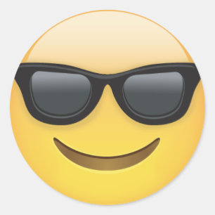 Coole Sonnenbrillen Emoji Typ-Aufkleber Runder Aufkleber