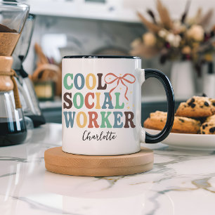 Coole Sozialarbeiterin Retro Coquette Individuelle Tasse