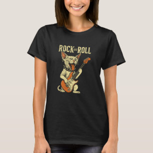 Coole Sphynx-Katze spielt Gitarre lustige Rockmusi T-Shirt