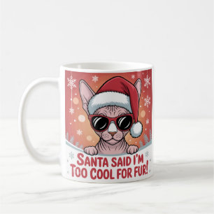 Coole Sphynx-Katze Weihnachten Santa Design Kaffeetasse