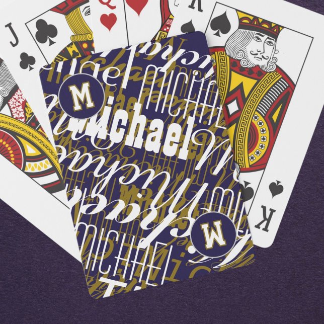 Coole Spielkarten mit Namen - Monogramm Blau (Von Creator hochgeladen)