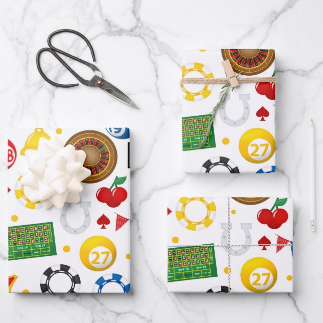 Coole Spielwürfel Geschenkpapier Set (Vorderseite)