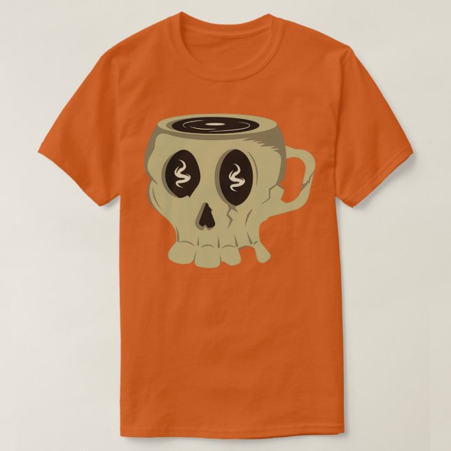 Coole Spooky-Skull-Tasse T-Shirt (Design vorne)