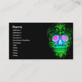 Coole Spooky Sugar Skull Vintag Retro Art Visitenkarte