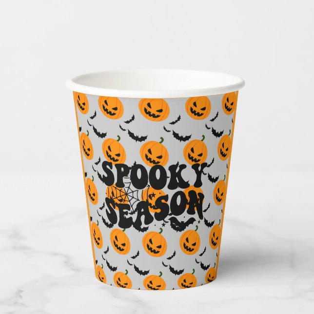 Coole Spuk Pumkin Party Paper Teller Pappbecher (Vorderseite)