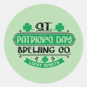 Coole St. Patrick's Day Brauerei  Runder Aufkleber
