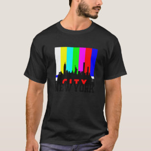 Coole Stadt New York mit TV Test Signal Illustrati T-Shirt