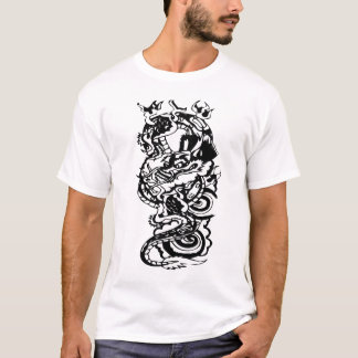 Coole Stammes- Drache-Tätowierung entwirft T-Shirt