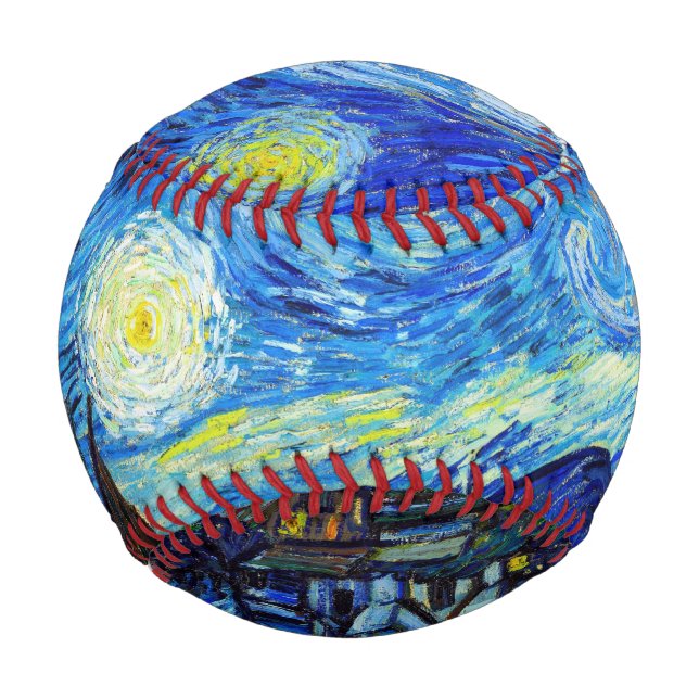 Coole Starry Night Vincent Van Gogh Gemälde Art Baseball (Rückseite)