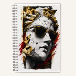 Coole Statue mit Sonnenbrille – Antike Weisheit mo Notizbuch