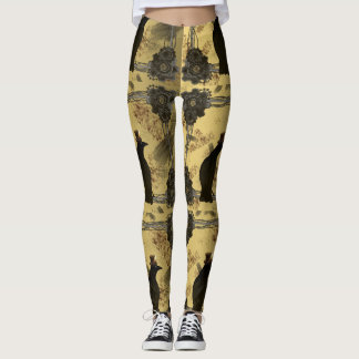 Coole Steampunk Krähen und Gang-Leggings Leggings