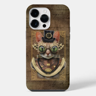 Coole Steampunk Orange Tabby Katze iPhone 14 Pro Max Hülle